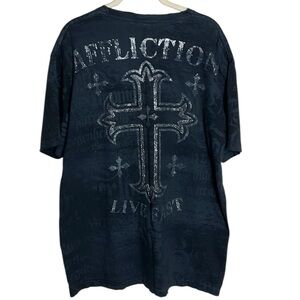 Y2K Affliction Cross Live Fast Graphic Tee Sz 2X